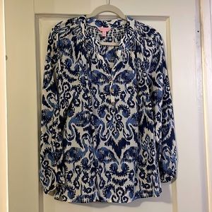 Lilly Pulitzer Elsa 100% silk top.